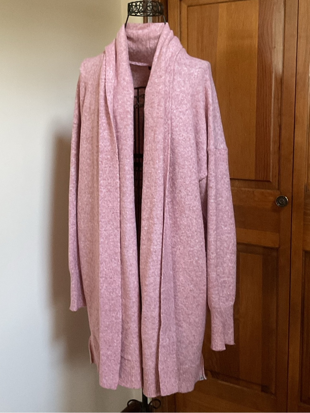 Eddie Bauer Dusty Pink Open-Front Cardigan